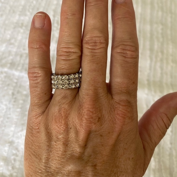 Rhinestone Diamond Bling Statement Ring size 6 - Picture 5 of 6